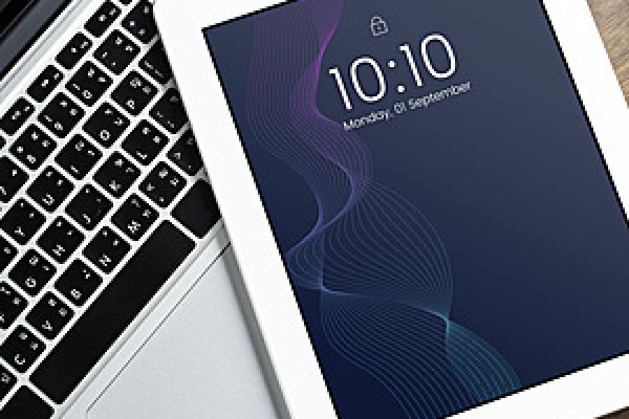 An iPad and a laptop